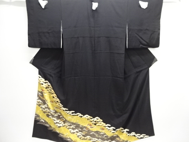 JAPANESE KIMONO / MANDARIN DUCKS / DUCKS PINE / GOLD EMBROIDERY TOMESO
